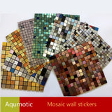 Aqumotic Mosaico Pegatinas 3d Decoración de la pared Diy Wallpaper Pegamento Renovación del hogar Interior 3d Mosaico Etiqueta de La Pared Pegatinas de Pared