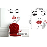 Salón de belleza cara de niña con manicura de la mano labios de uñas tatuajes de pared de vinilo pegatinas de pared decoración para el hogar interior arte murales etiqueta
