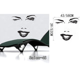 Salón de belleza cara de niña con manicura de la mano labios de uñas tatuajes de pared de vinilo pegatinas de pared decoración para el hogar interior arte murales etiqueta