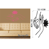 Salón de belleza cara de niña con manicura de la mano labios de uñas tatuajes de pared de vinilo pegatinas de pared decoración para el hogar interior arte murales etiqueta
