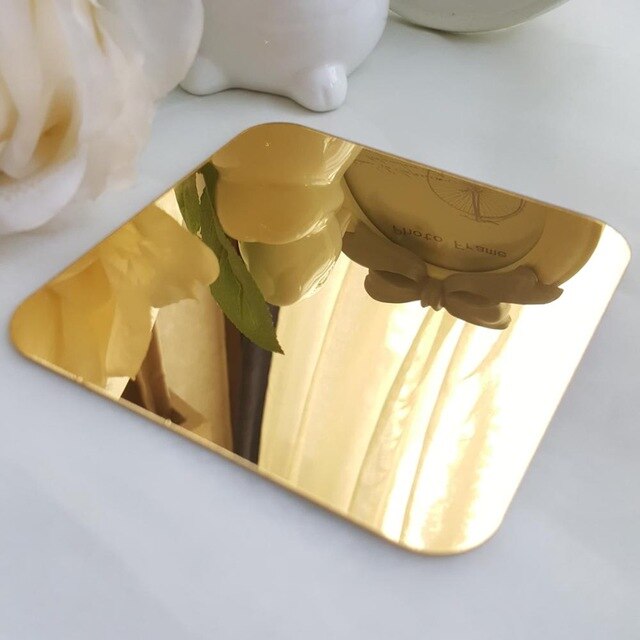 Cristal cuadrado decorativo acrílico espejo pegatinas de pared sala de estar dormitorio decoración de la pared puerta interior decoración de la casa Home R238