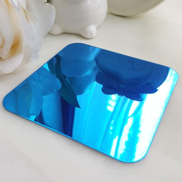 Cristal cuadrado decorativo acrílico espejo pegatinas de pared sala de estar dormitorio decoración de la pared puerta interior decoración de la casa Home R238
