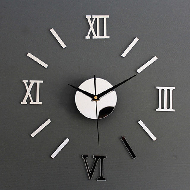 Moderno DIY Interior Romano Reloj de pared Reloj de pared Etiqueta 3D Hogar Efecto de espejo 4 Estilo 3D Pegatinas de pared