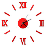 Moderno DIY Interior Romano Reloj de pared Reloj de pared Etiqueta 3D Hogar Efecto de espejo 4 Estilo 3D Pegatinas de pared