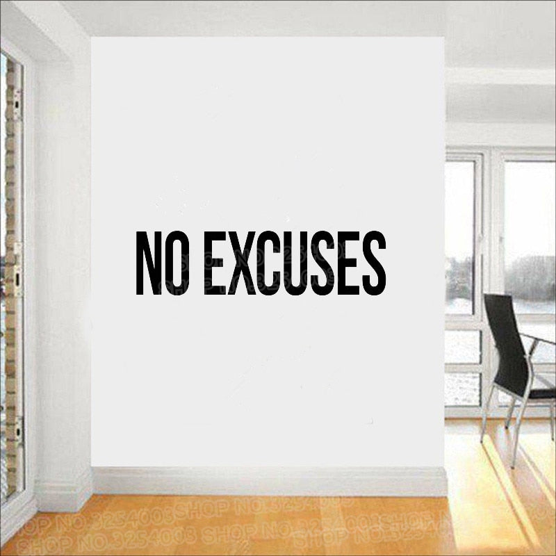 Sin Excusas auto cita de la motivación Gimnasio etiqueta del vinilo etiqueta de la pared de entrenamiento de fitness Deporte Gimnasio en casa Interior de la pared del arte mural L231