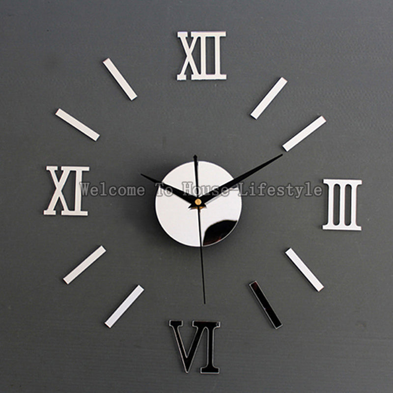 Moderno DIY Interior Romano Reloj de pared Reloj de pared Etiqueta 3D Hogar Efecto de espejo 4 Estilo 3D Pegatinas de pared