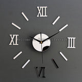 Moderno DIY Interior Romano Reloj de pared Reloj de pared Etiqueta 3D Hogar Efecto de espejo 4 Estilo 3D Pegatinas de pared