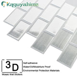 Kaguyahime autoadhesivo mosaico de azulejos 3D pegatinas de pared a prueba de agua pegatinas DIY azulejo de la pared para el hogar Interior de la cocina decoración pegatina