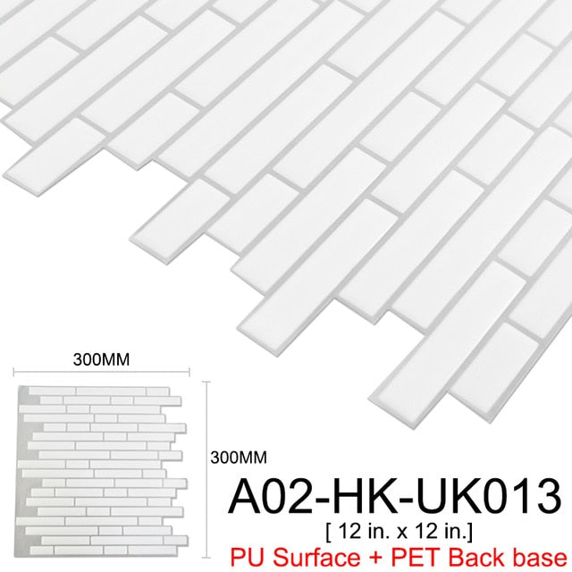 Kaguyahime autoadhesivo mosaico de azulejos 3D pegatinas de pared a prueba de agua pegatinas DIY azulejo de la pared para el hogar Interior de la cocina decoración pegatina