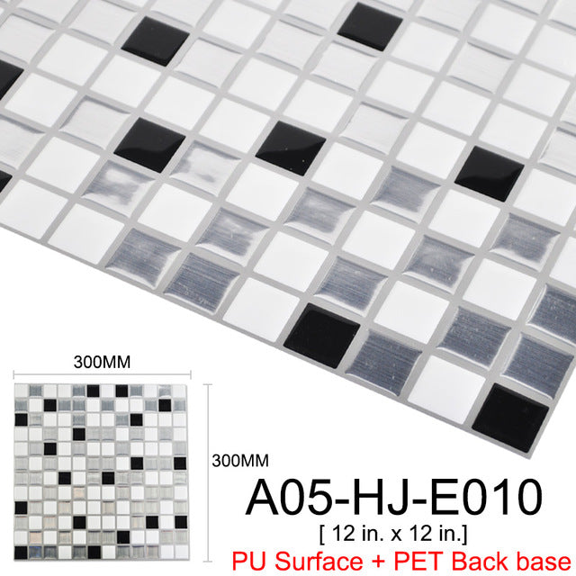 Kaguyahime autoadhesivo mosaico de azulejos 3D pegatinas de pared a prueba de agua pegatinas DIY azulejo de la pared para el hogar Interior de la cocina decoración pegatina