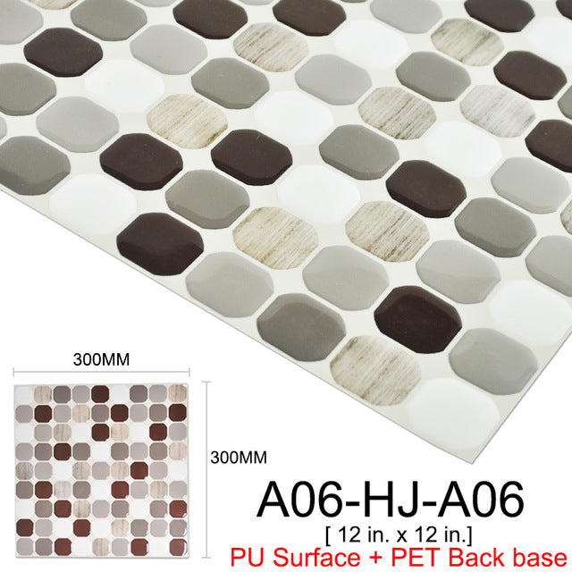Kaguyahime autoadhesivo mosaico de azulejos 3D pegatinas de pared a prueba de agua pegatinas DIY azulejo de la pared para el hogar Interior de la cocina decoración pegatina