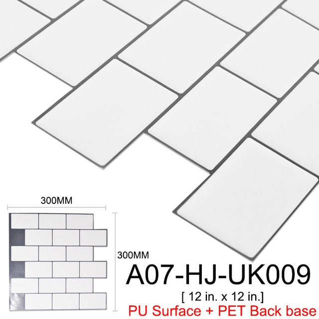 Kaguyahime autoadhesivo mosaico de azulejos 3D pegatinas de pared a prueba de agua pegatinas DIY azulejo de la pared para el hogar Interior de la cocina decoración pegatina
