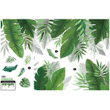 Planta de la selva tropical Etiqueta de la pared Verde Banano Hoja de bambú Pegatinas de pared de inyección de tinta Hogar Habitación para niños Pegatinas de pared interiores